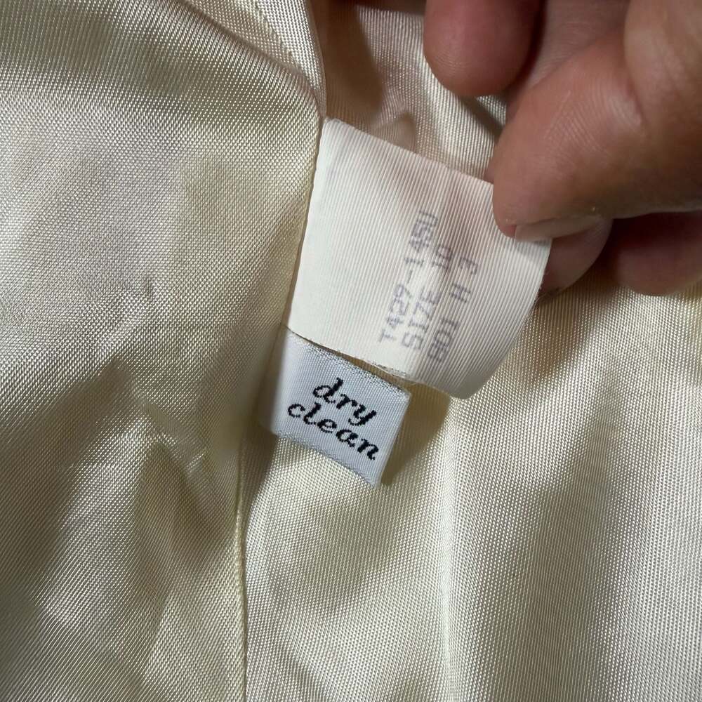 Vintage Pendleton Women's Cream Wool One-Button Blazer Jacket - Picture 4 of 8